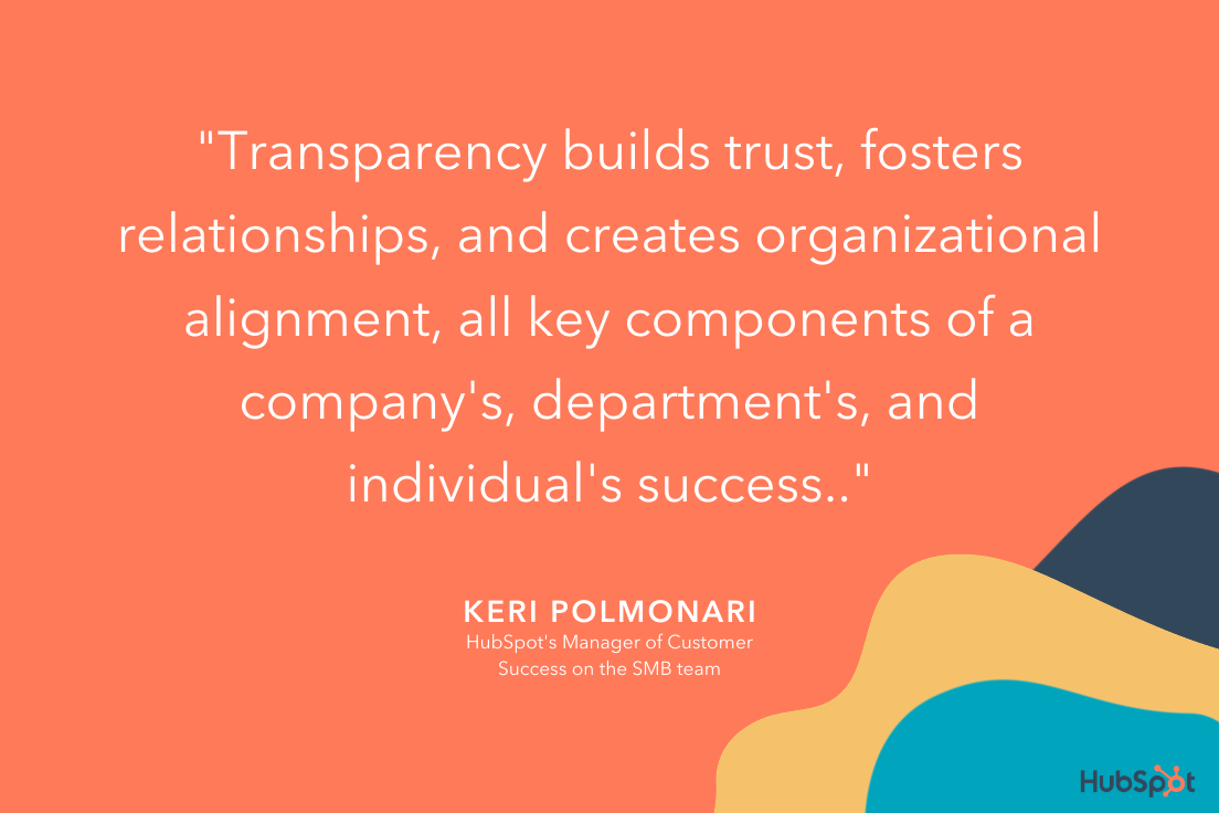 &iquest;Qu&eacute; significa ser un buen gerente?  Cita de Keri sobre la importancia de la transparencia.