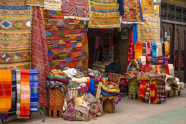 Mercado de telas de Marruecos
