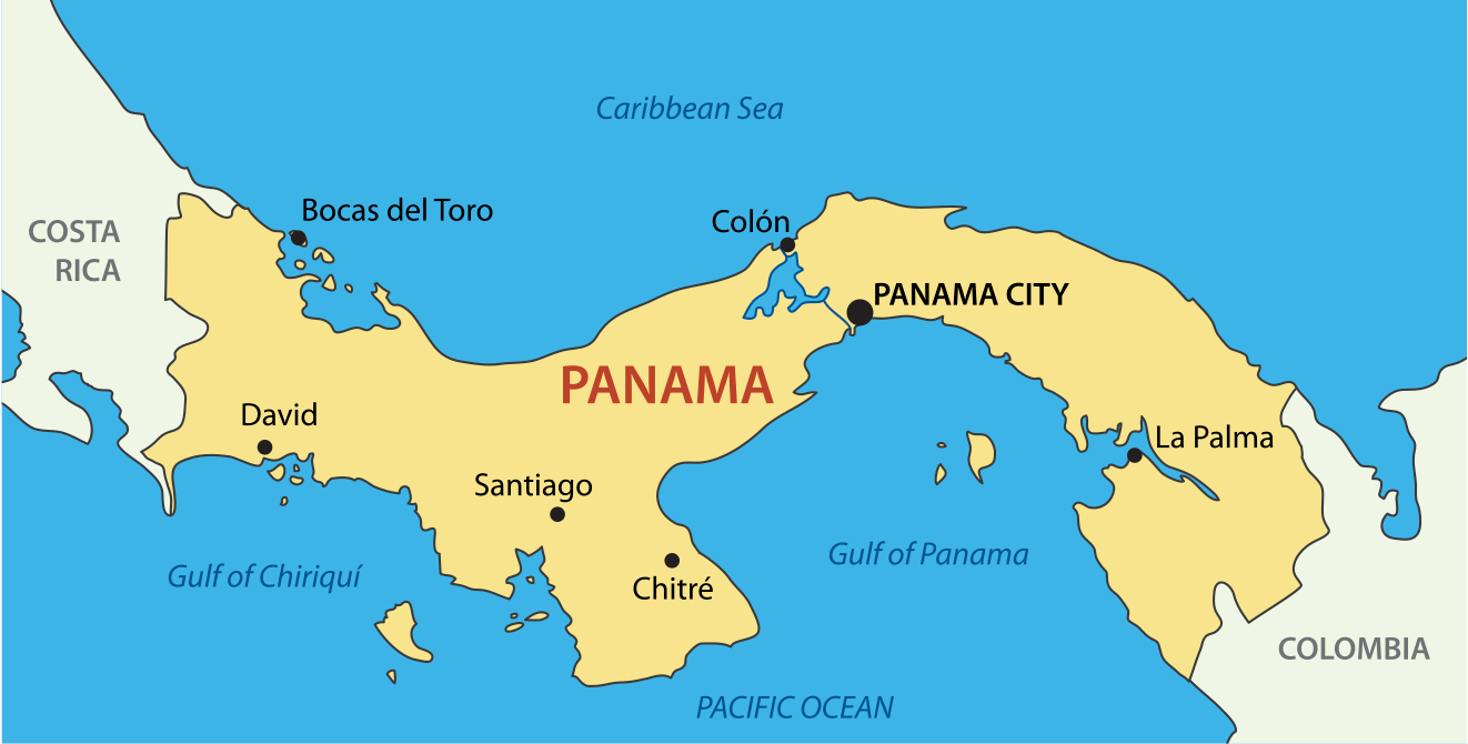 Mapa, de, panam&aacute;