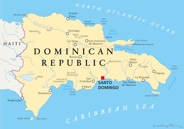 Mapa de la rep&uacute;blica dominicana