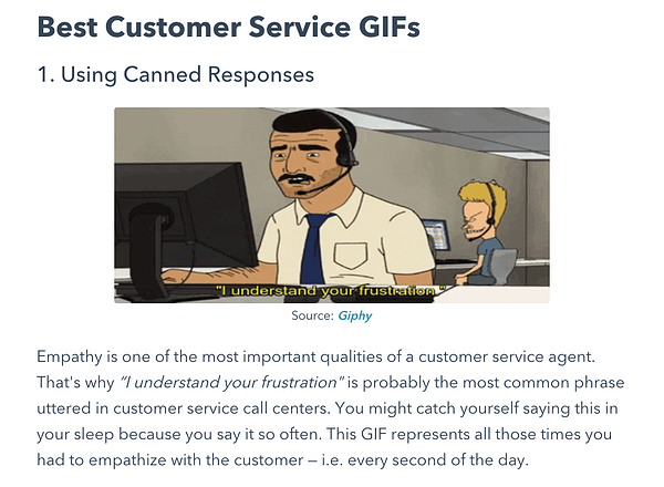 Publicaci&oacute;n divertida del blog de HubSpot con GiF