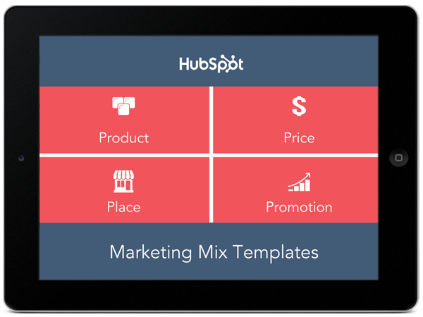Cuatro P de las plantillas de marketing.