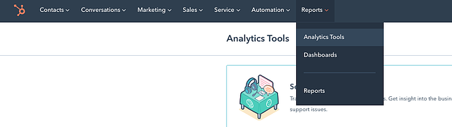 Cómo crear un sitio web: 2 métodos, 9 sencillos pasos y 35 increíbles consejos Menú desplegable en CMS Hub que conduce al panel de análisis