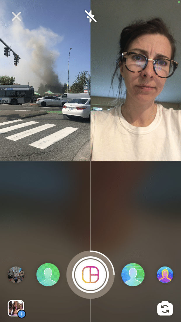 cuadr&iacute;cula de fotos en la historia de Instagram