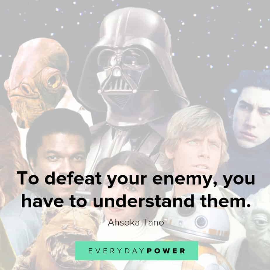 Frases de Star Wars sobre c&oacute;mo derrotar a tu emeny.