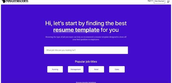 Constructor de curr&iacute;culums de Resume.com.