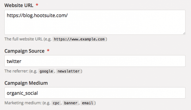 Creador de URL de campa&ntilde;a de Google Analytics