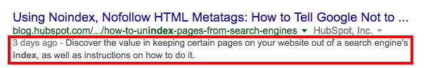 ejemplo de una meta descripci&oacute;n en google