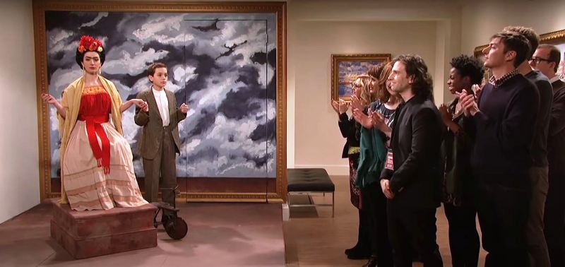 David Iacono retratando una pintura famosa en Saturday Night Live (2014)