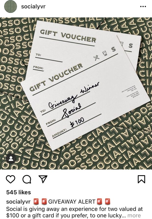 264 leyendas creativas de Instagram para publicaciones destacadas Sorteo de cupones de regalo de YVR social