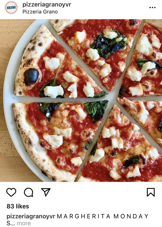 264 leyendas creativas de Instagram para publicaciones destacadas Pizzeria Grano subtítulo de Instagram de dos palabras