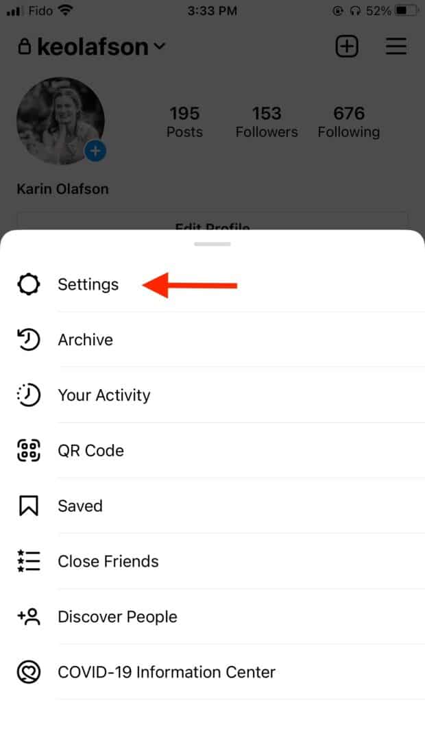 Configuraci&oacute;n de perfil de Instagram