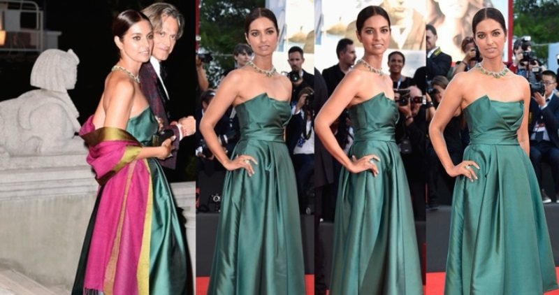 Jhumpa Lahiri en la ceremonia de apertura del 71 &deg; Festival de Cine de Venecia en 2014