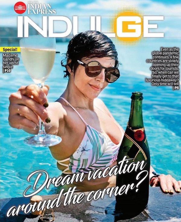 Mandira Bedi en la portada de una revista