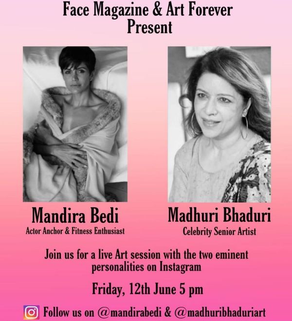 Mandira Bedi en la p&aacute;gina de invitaci&oacute;n de las clases de Live Fitness en Instagram