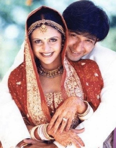 Foto de boda de Raj Kaushal y Mandira Bedi