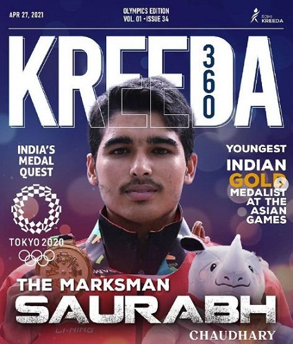 Saurabh Chaudhary aparece en la portada de Kreeda 360