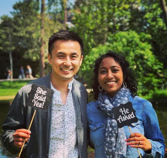 Sirisha Bandla con Sean Hu
