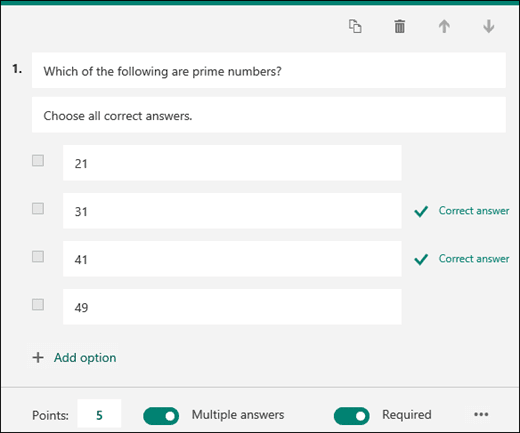 Creador de cuestionarios de Microsoft Forms