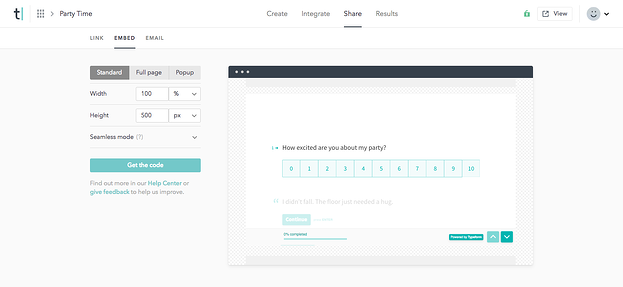Creador de cuestionarios de Typeform
