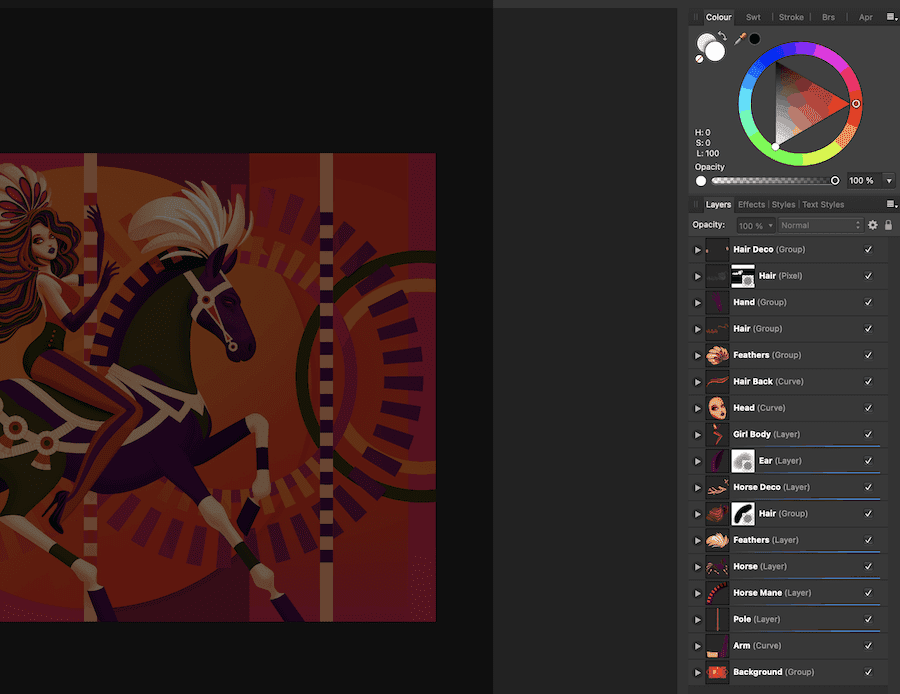 Editor de Affinity Designer.