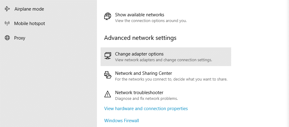 Cambiar las opciones de su adaptador de red en Windows.