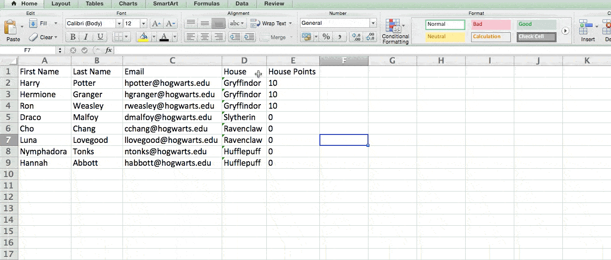 Formato condicional de Excel