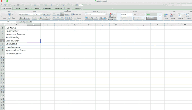 Herramienta de texto a columna de Excel