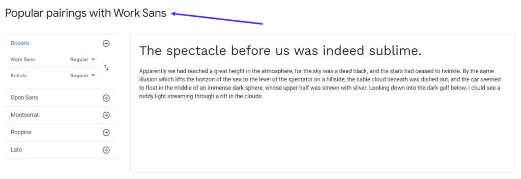 Descubriendo emparejamientos populares de Google Fonts.