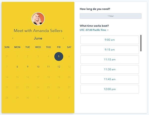 16 de las mejores herramientas de planificación de reuniones para organizar su día captura de pantalla del selector de calendario de la herramienta de reuniones de hubspot