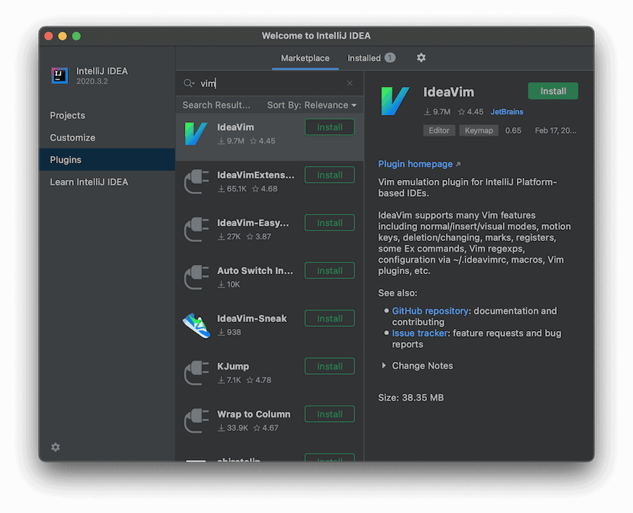 Extensi&oacute;n de combinaciones de teclas IDEAs Vim.