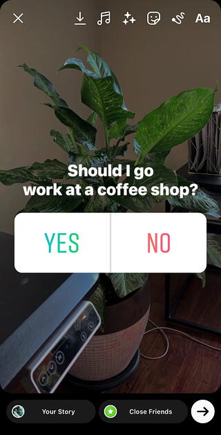 Pegatinas de encuestas en Instagram Stories