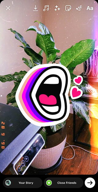 Pegatina de temporada en Instagram Stories