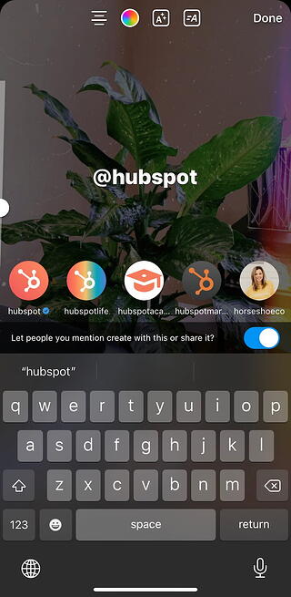 Etiquetar otra cuenta en Instagram Stories