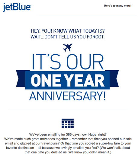 La guía definitiva para el marketing en Internet El correo electrónico de reactivación de jetblue como ejemplo de marketing en Internet