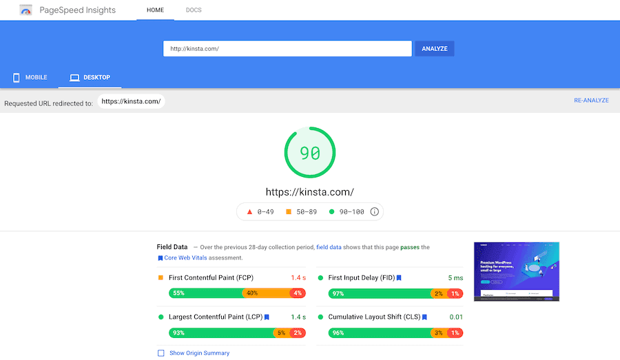 PageSpeed ​​Insights de Google.