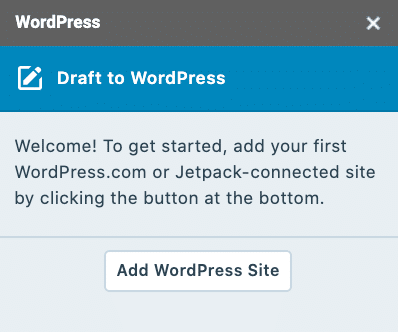 Agregue un sitio de WordPress en WordPress al complemento de Google Docs.