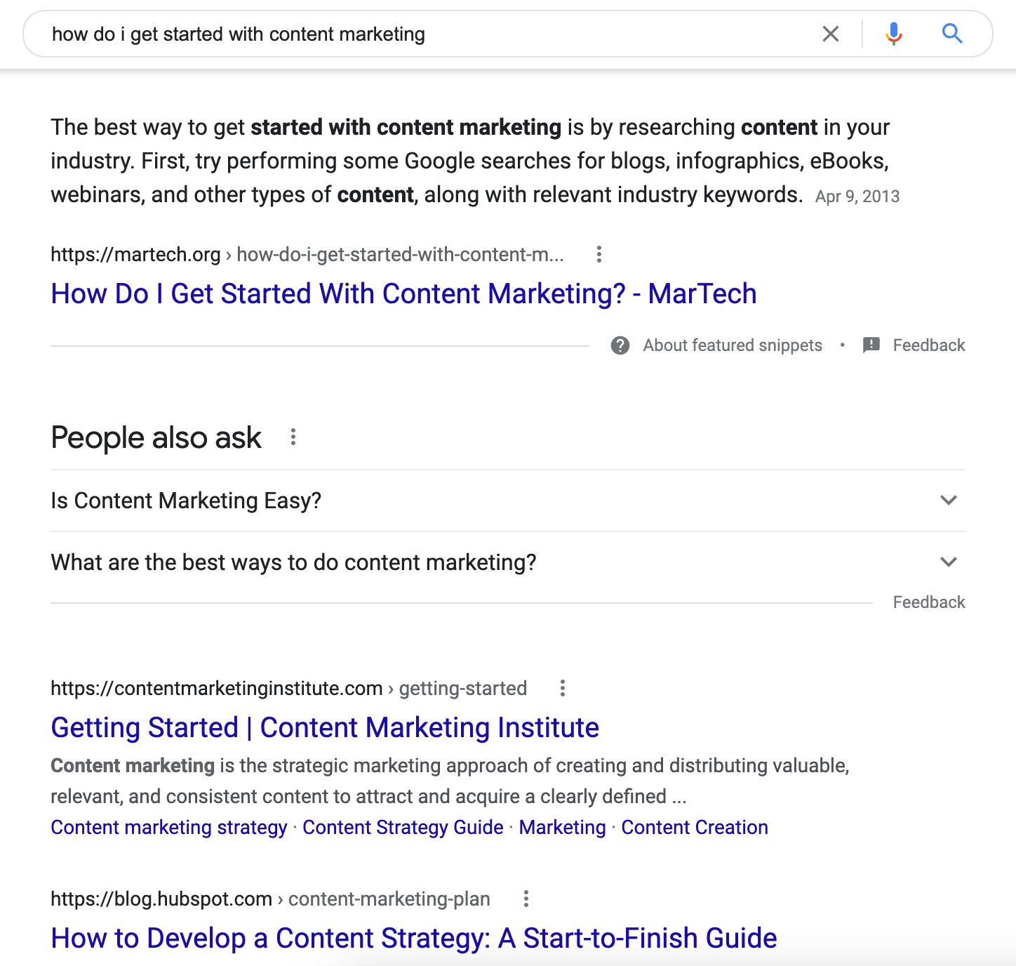 ¿Qué es exactamente la búsqueda semántica (y cómo afecta al SEO)? resultados de búsqueda sobre cómo comenzar con el marketing de contenido con guías instructivas en la página uno