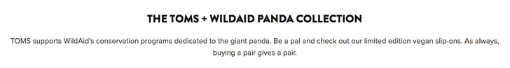 Colecci&oacute;n TOMS wild aid panda