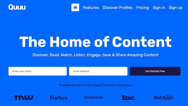 Herramienta de curaci&oacute;n de contenido Quuu