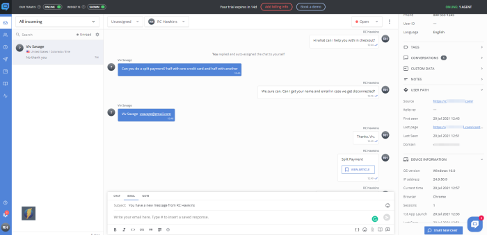 best-sales-chat-apps-02-helpcrunch Captura de pantalla de HelpCrunch