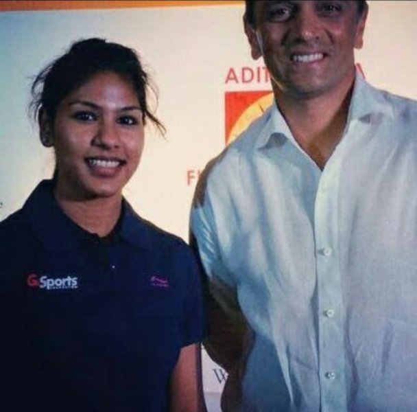 CA Bhavani Devi con Rahul Dravid