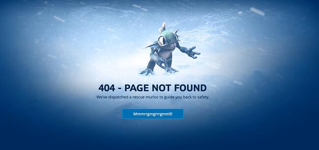 Ejemplo de p&aacute;gina de error 404 del sitio web blizzard entertainment