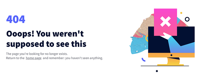 Ejemplo de p&aacute;gina de error 404 del sitio web genially