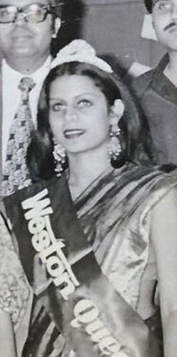 La madre de Celina Jaitly en un concurso de belleza