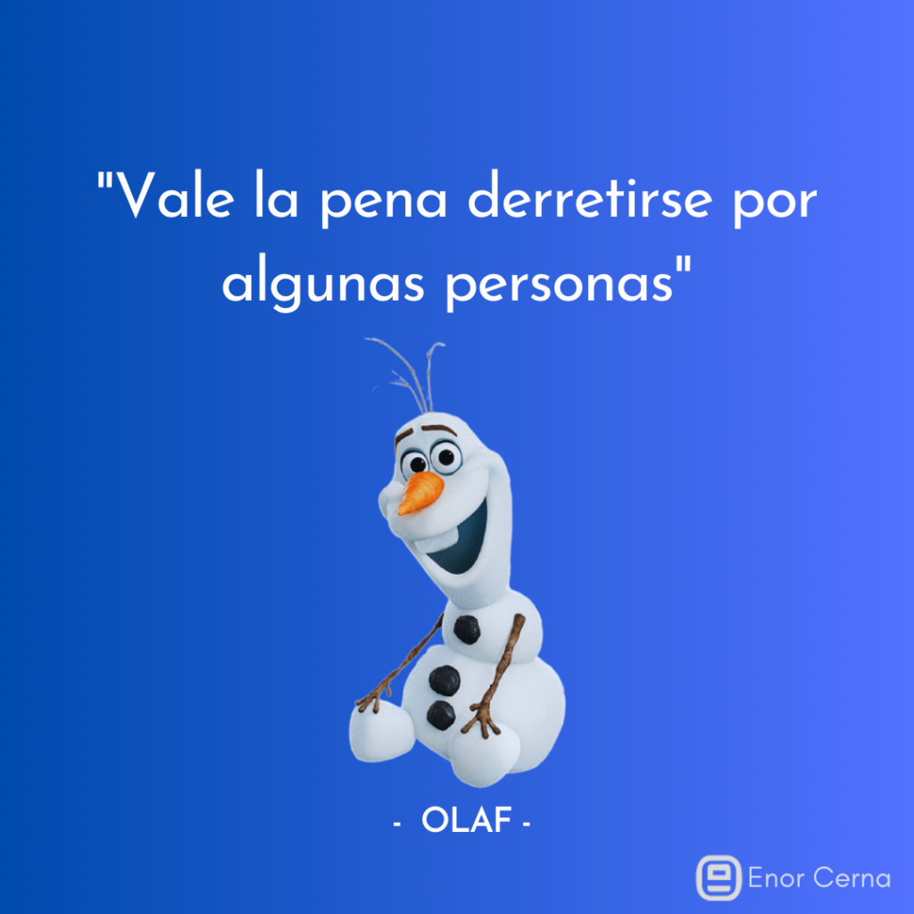 Frases de Olaf del icónico muñeco de nieve de Disney de Frozen