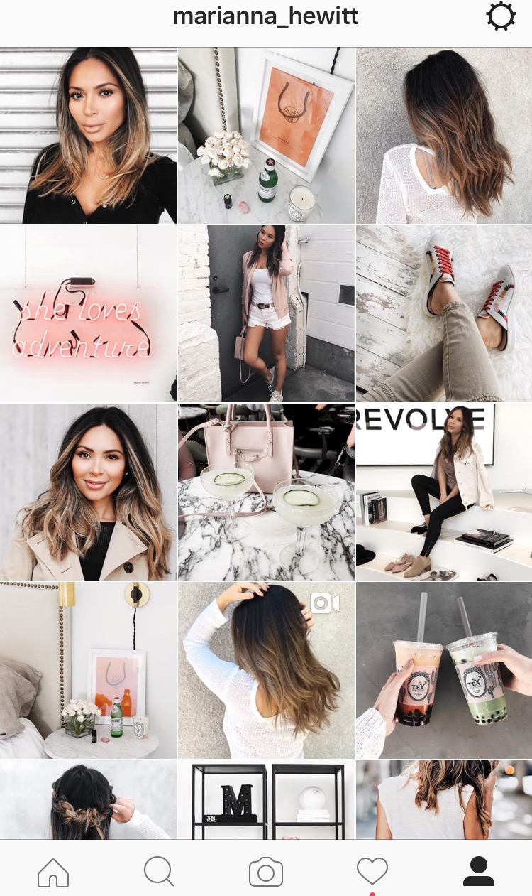 25 impresionantes temas de Instagram (y cómo pedirlos prestados para su propio feed) Ejemplo de tema de Instagram con el mismo filtro