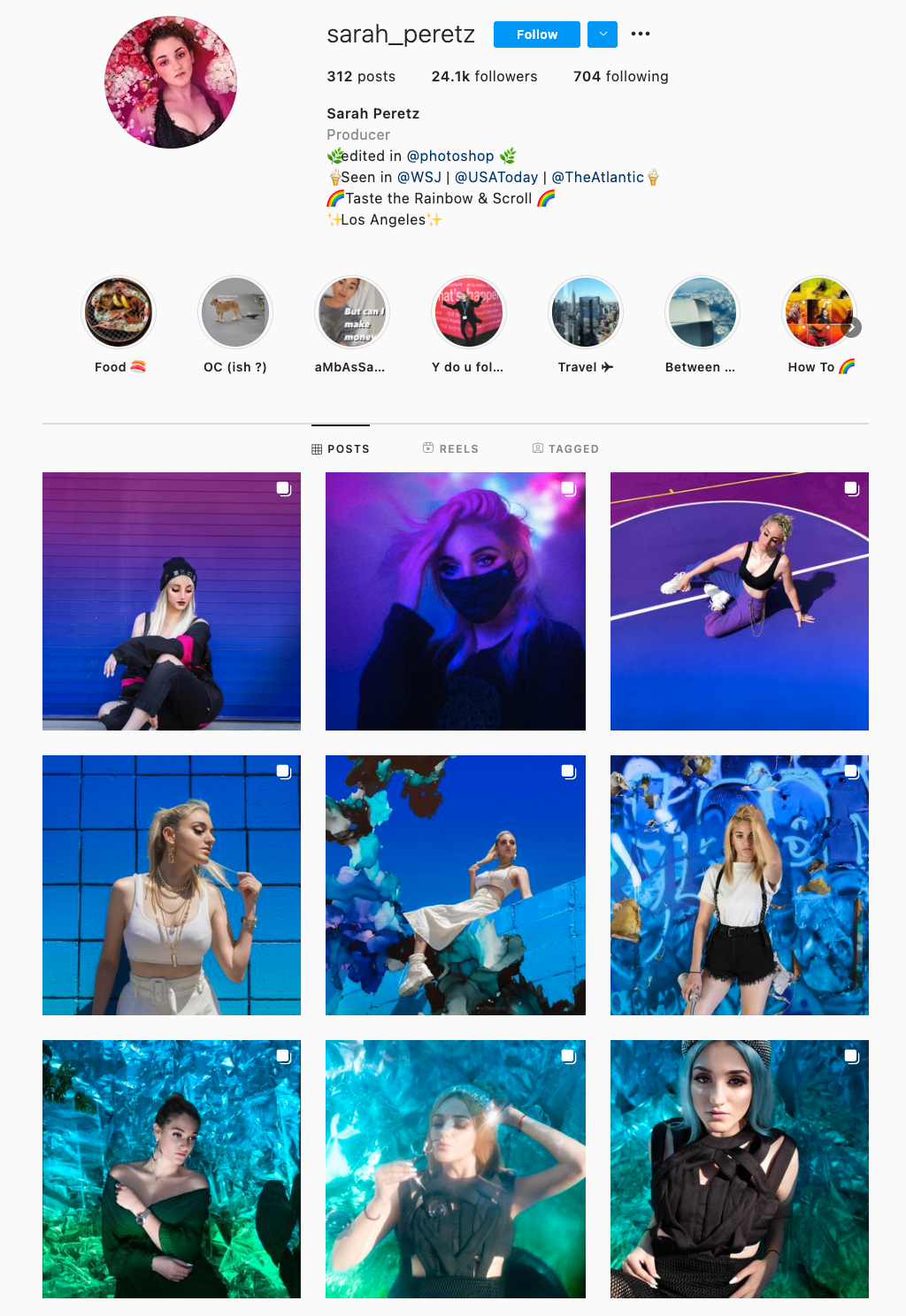 25 impresionantes temas de Instagram (y cómo pedirlos prestados para su propio feed) Ejemplo de tema de Rainbow Instagram