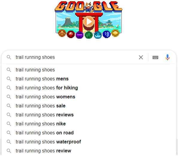 Ejemplo de autocompletado de Google.