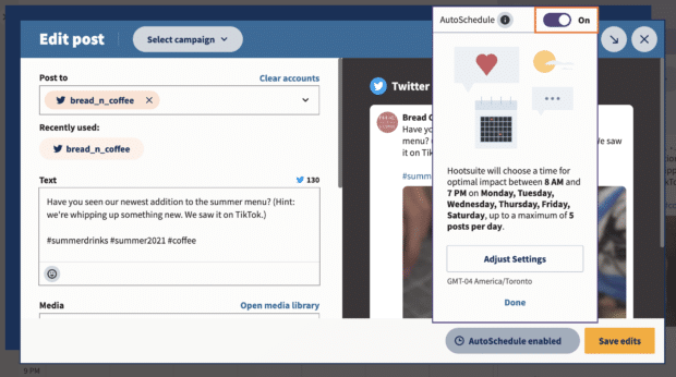 activar AutoSchedule